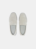 Suede Leather Slip-On Loafers with V-Sole