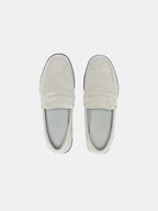 Suede Leather Slip-On Loafers with V-Sole