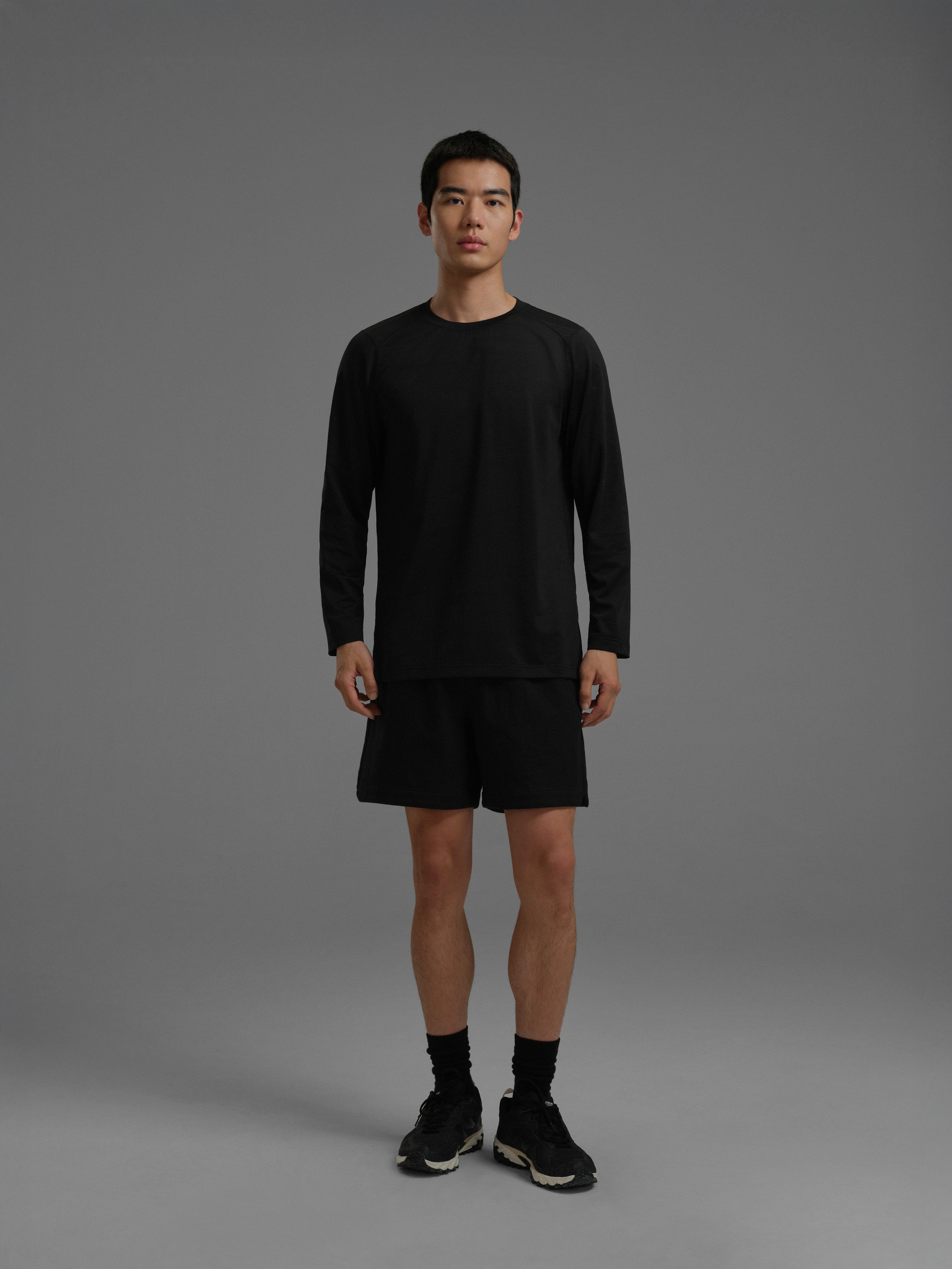 s. Slim-Fit Mesh Long Sleeve Athletic Top