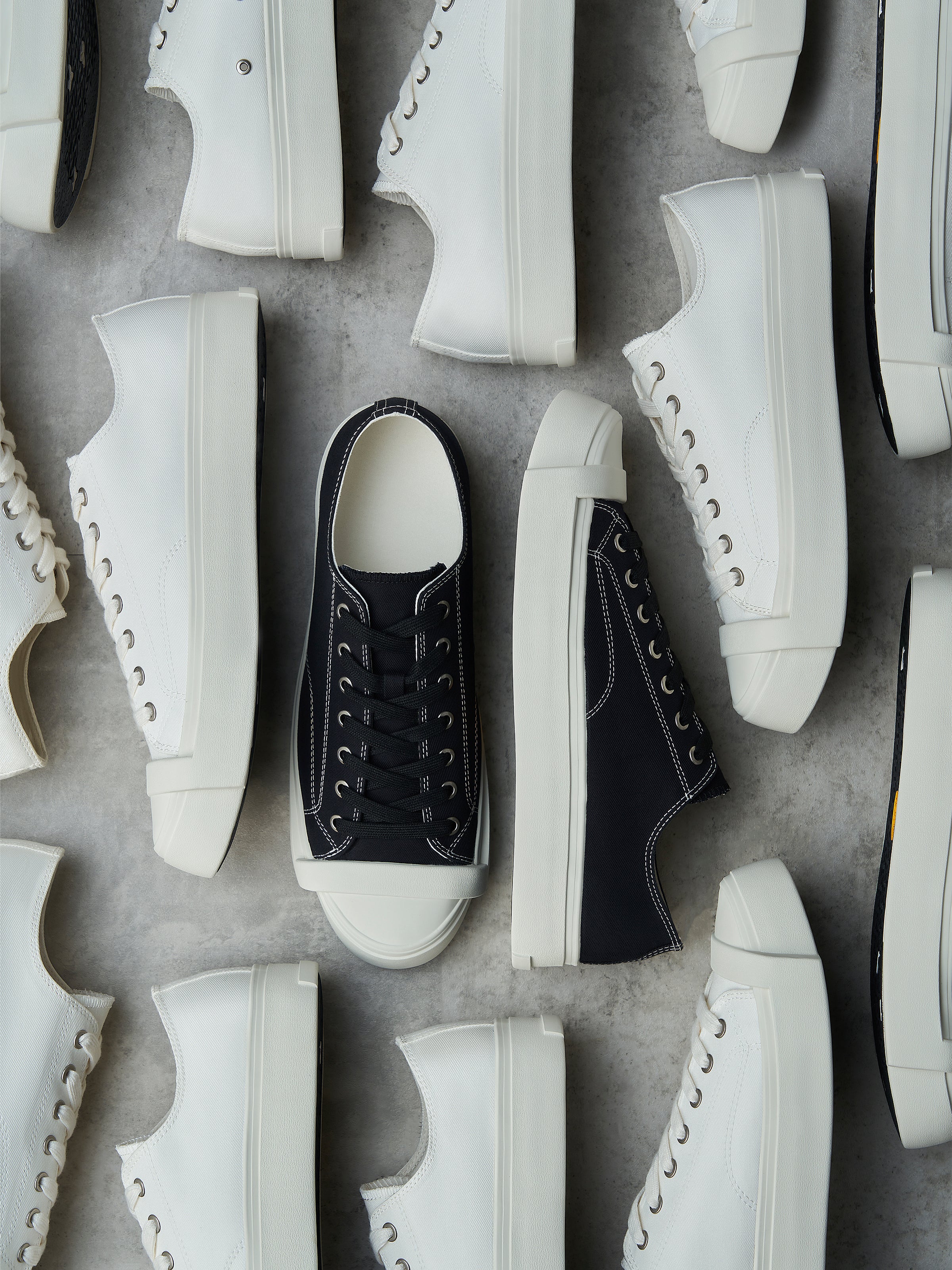rise Canvas Sneakers with Signature White Stripe