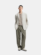 n. Relaxed Notch-Lapel Linen-Texture Blazer
