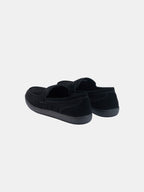 Suede Leather Slip-On Loafers with V-Sole