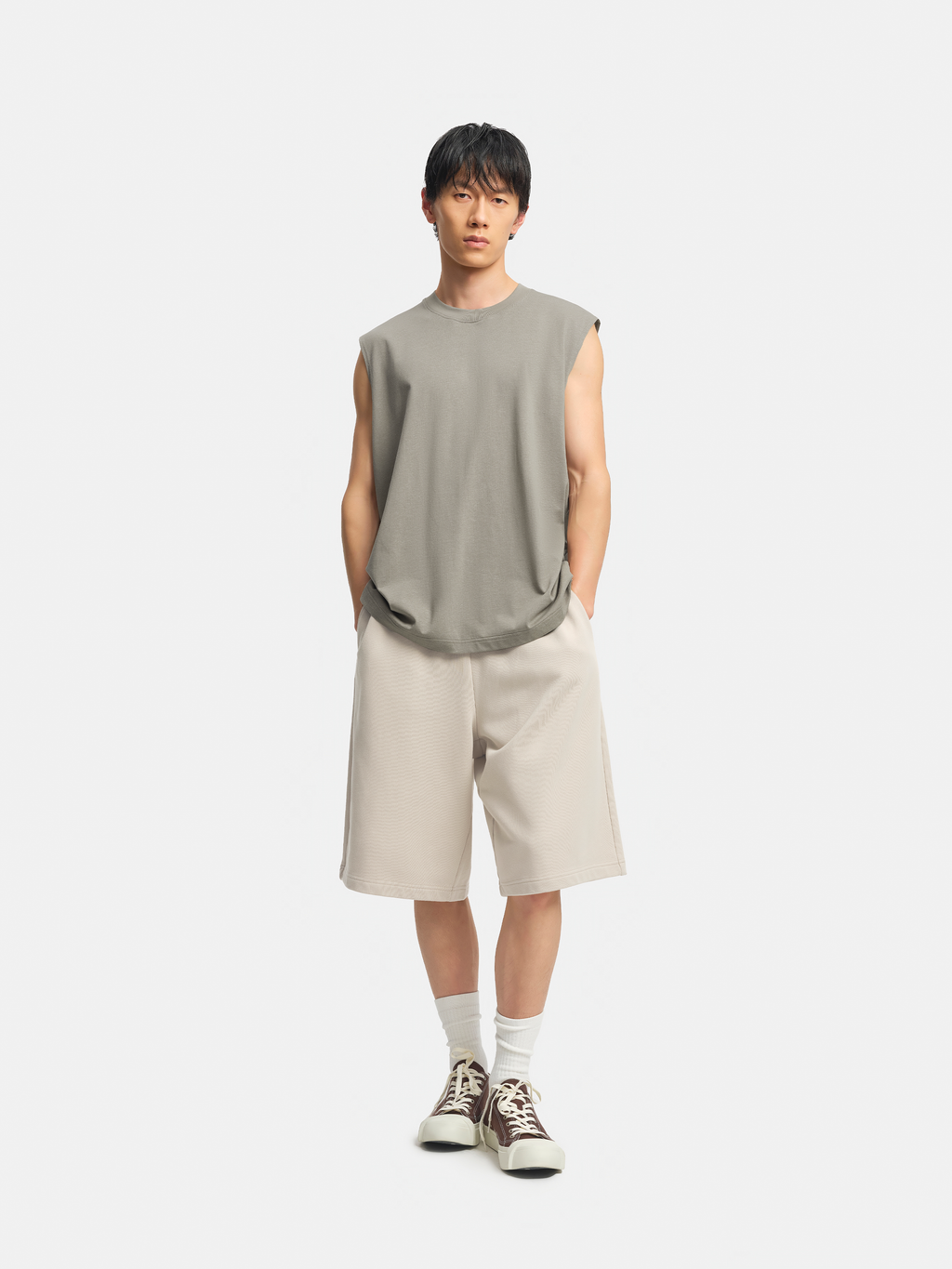 n. コットンリネン　タンクトップ