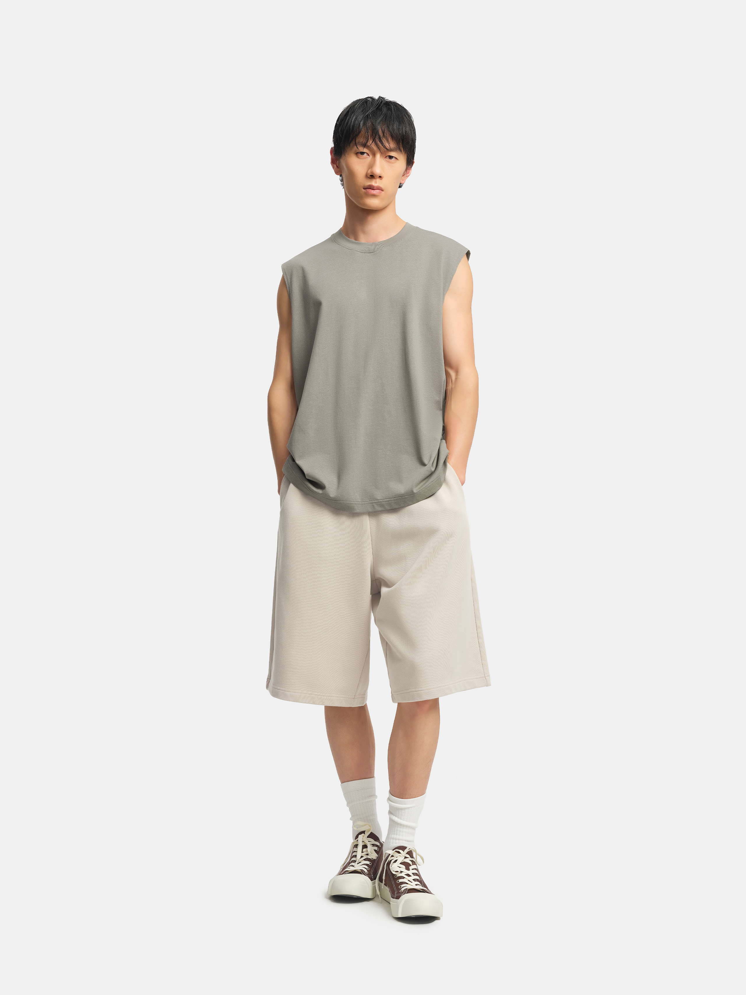 n. コットンリネン　タンクトップ