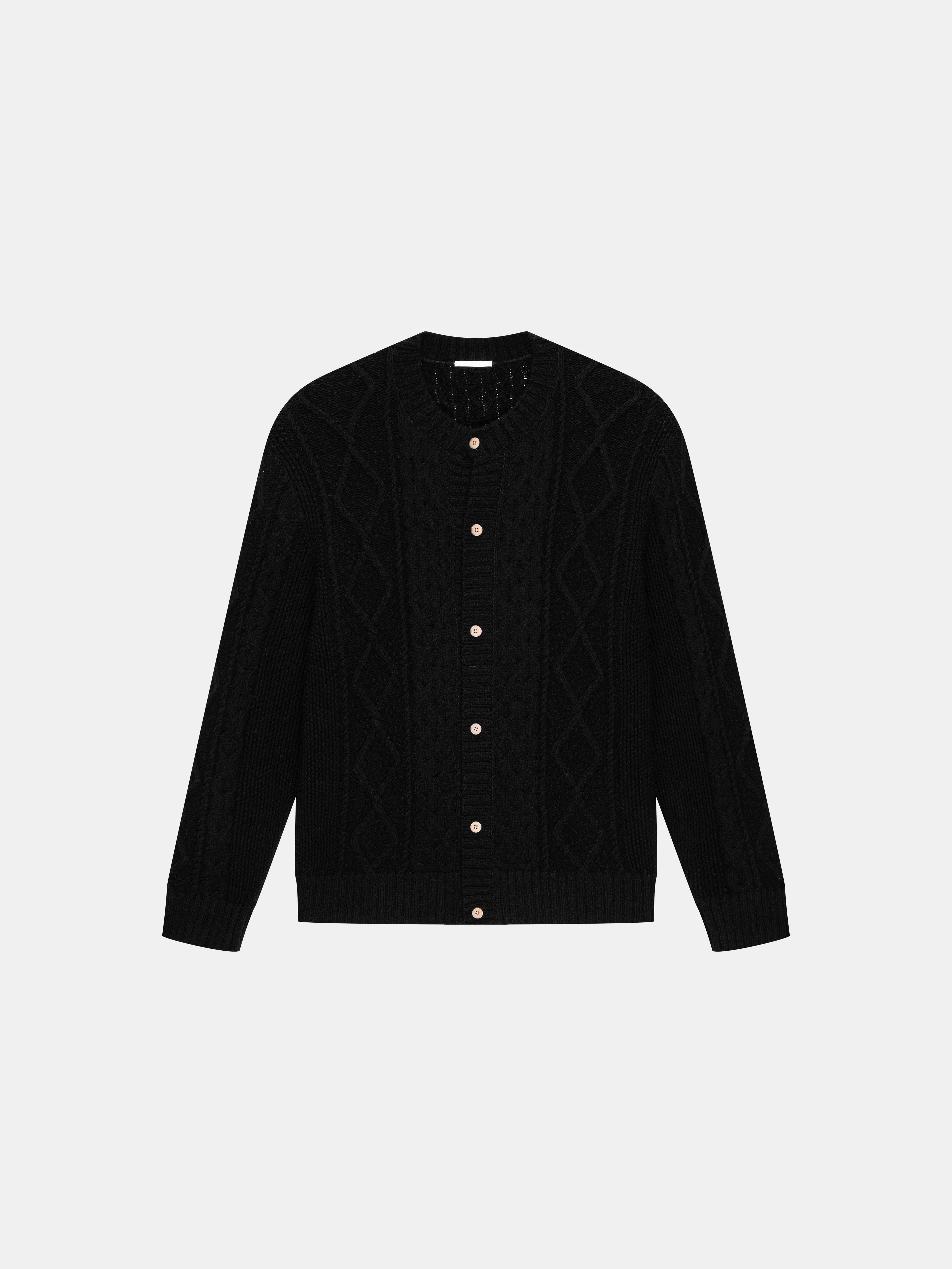 n. Relaxed-Fit Cable-Knit Cardigan