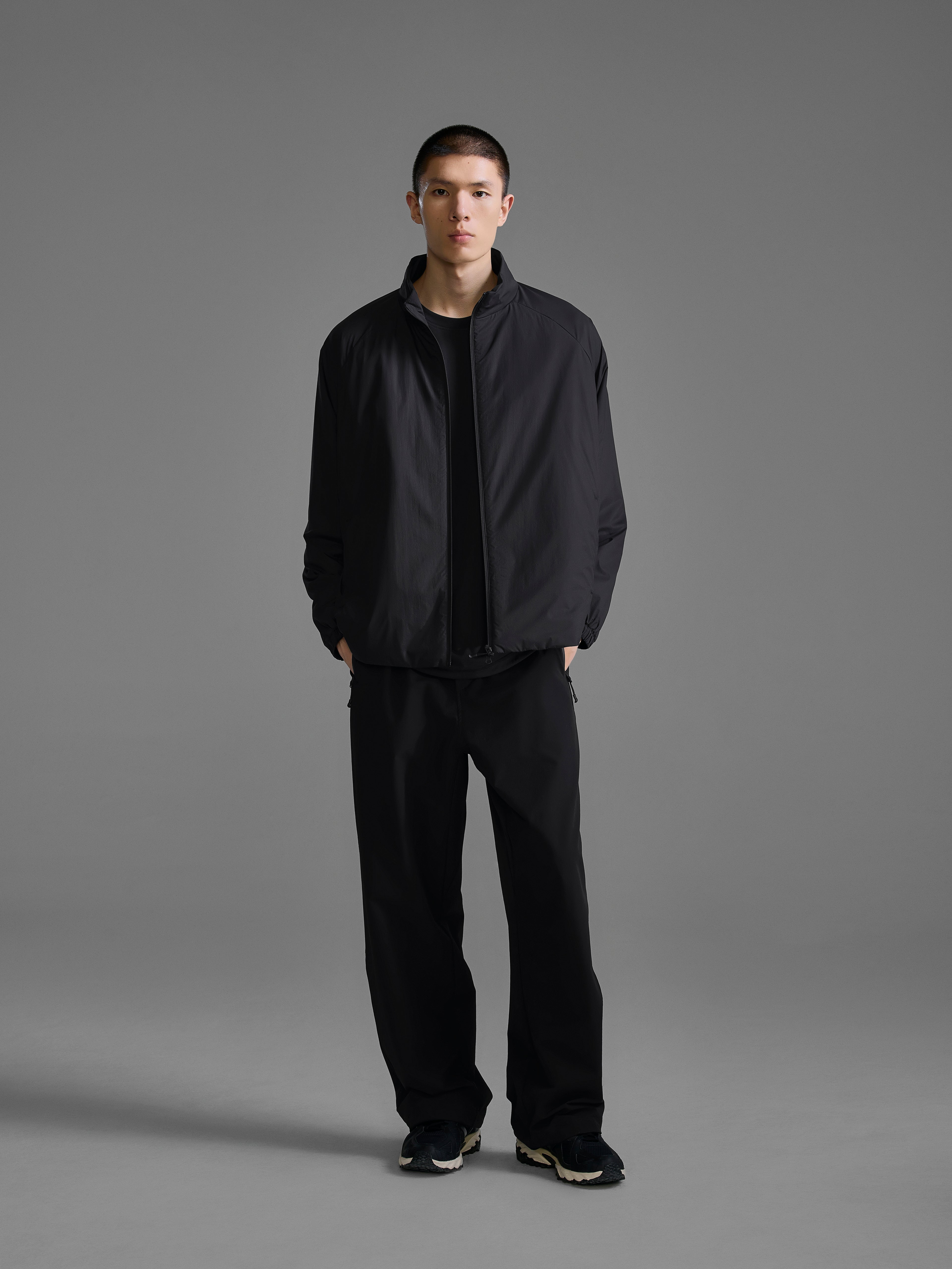 s. Straight-Fit Lightweight Cotton Stand-Collar Jacket
