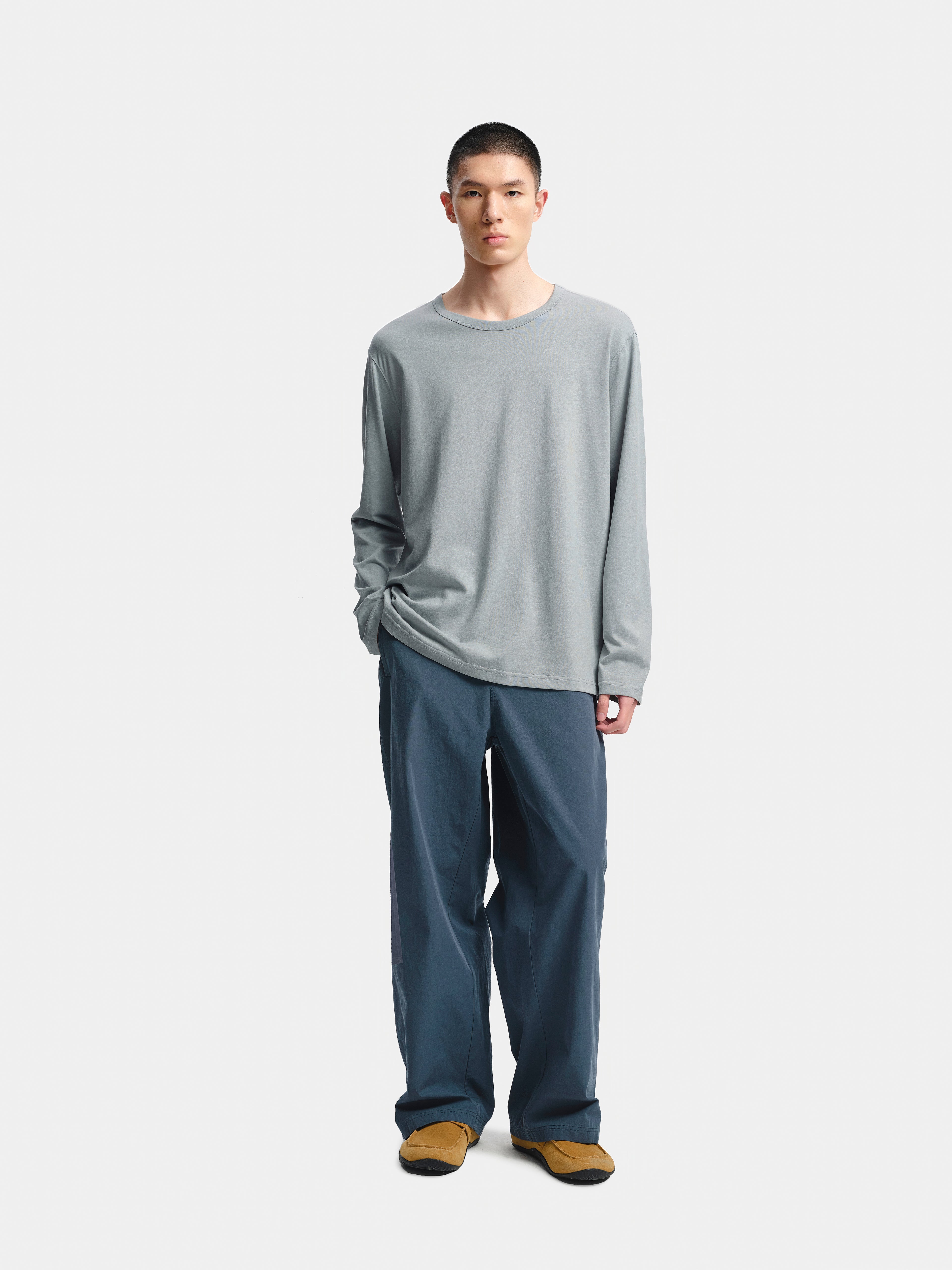 n. Straight-Fit Mélange Long Sleeve T-Shirt