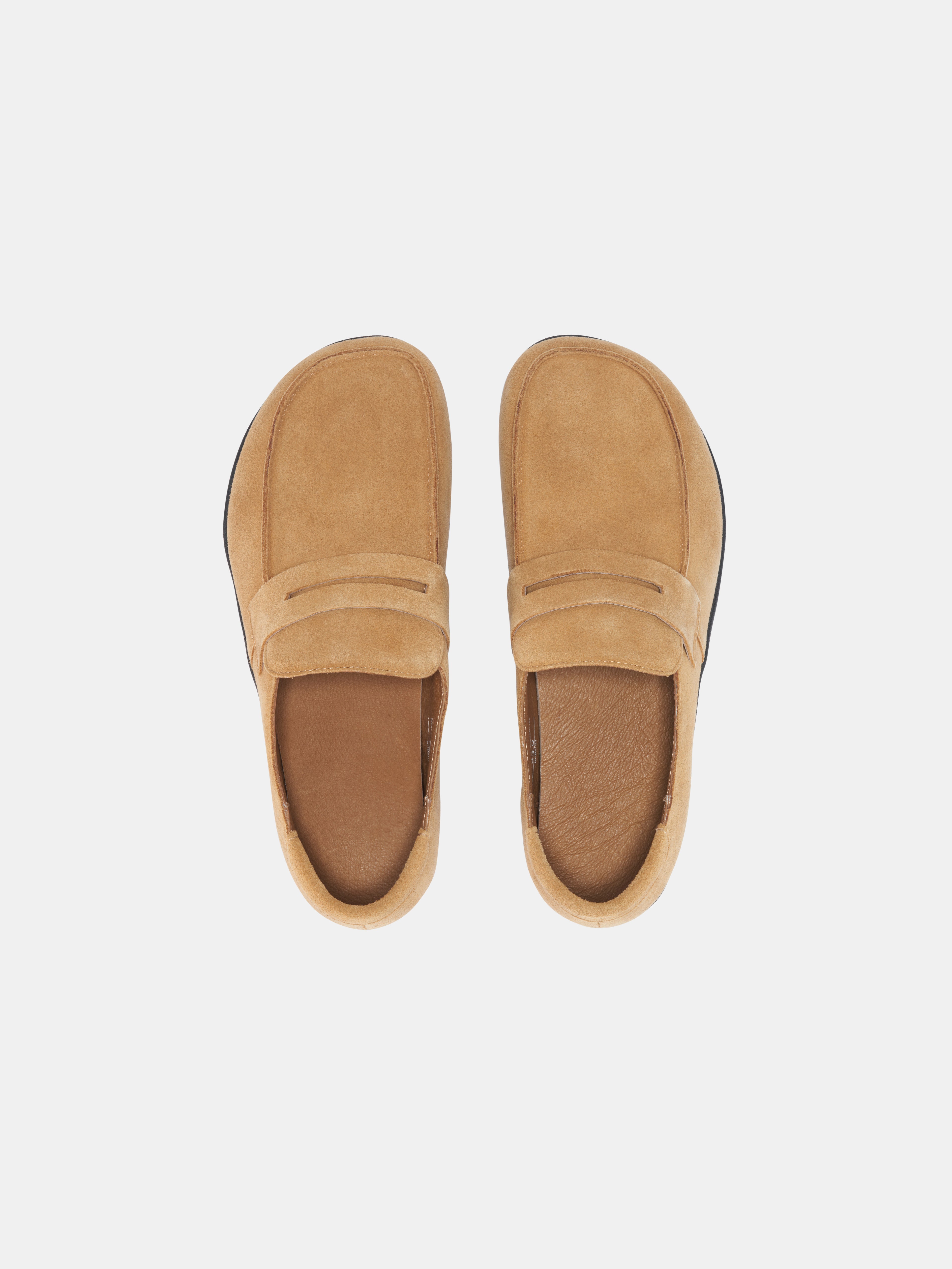 Men’s Suede Slip-On Loafers with V-Sole