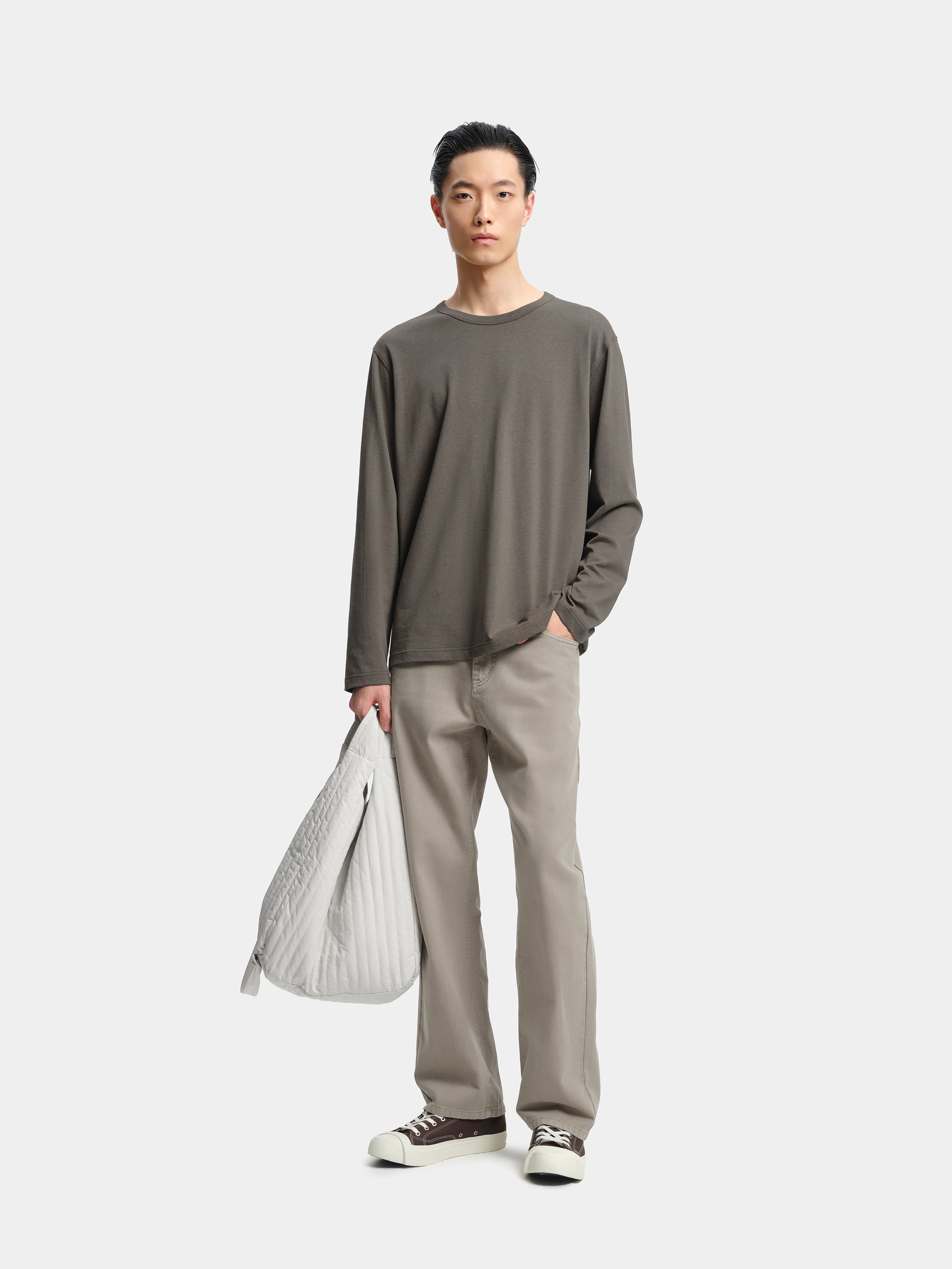 n. Straight-Leg Sand-Colored Jeans