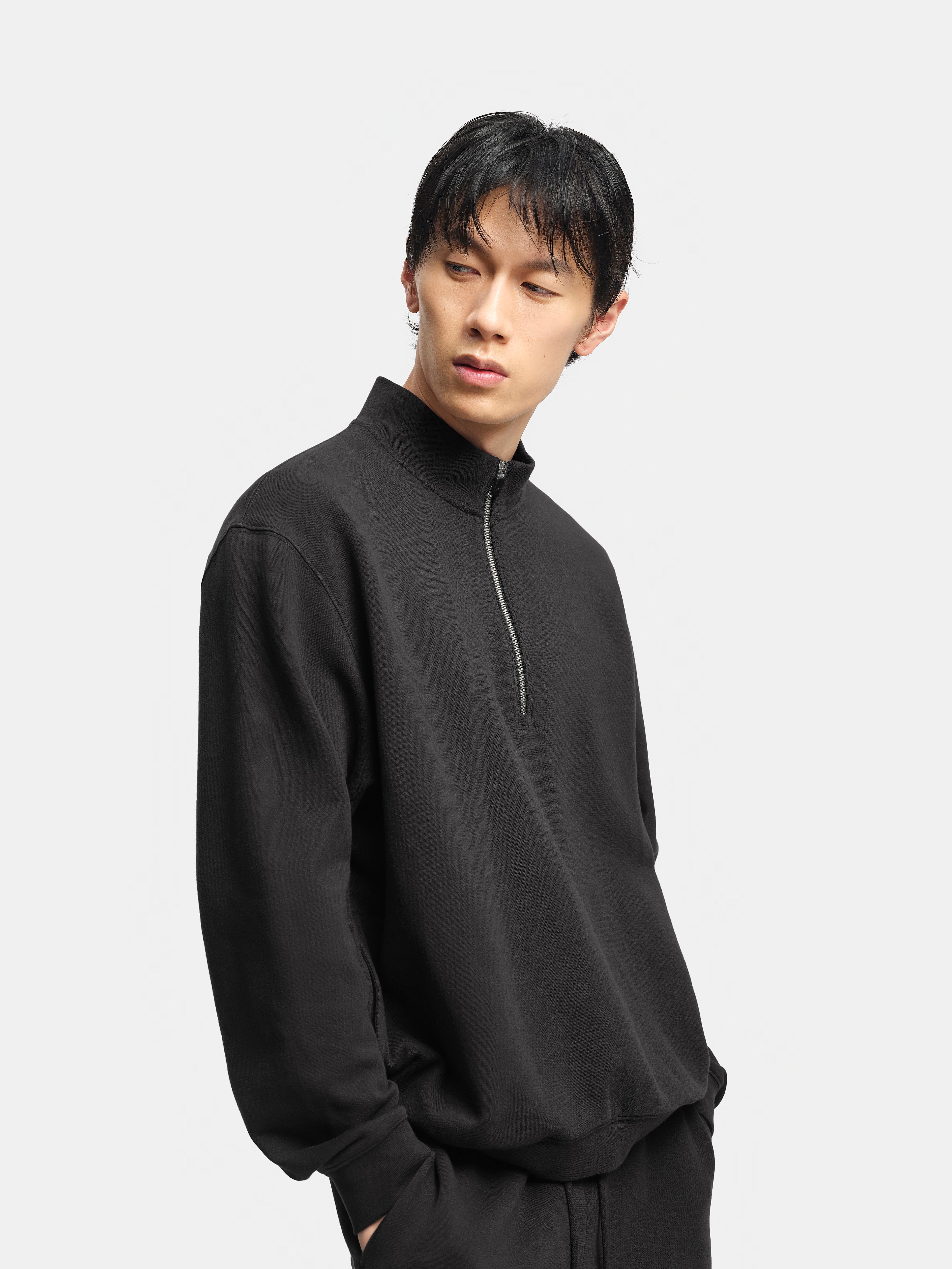 n. Relaxed Half-Zip Mock-Neck Sweatshirt