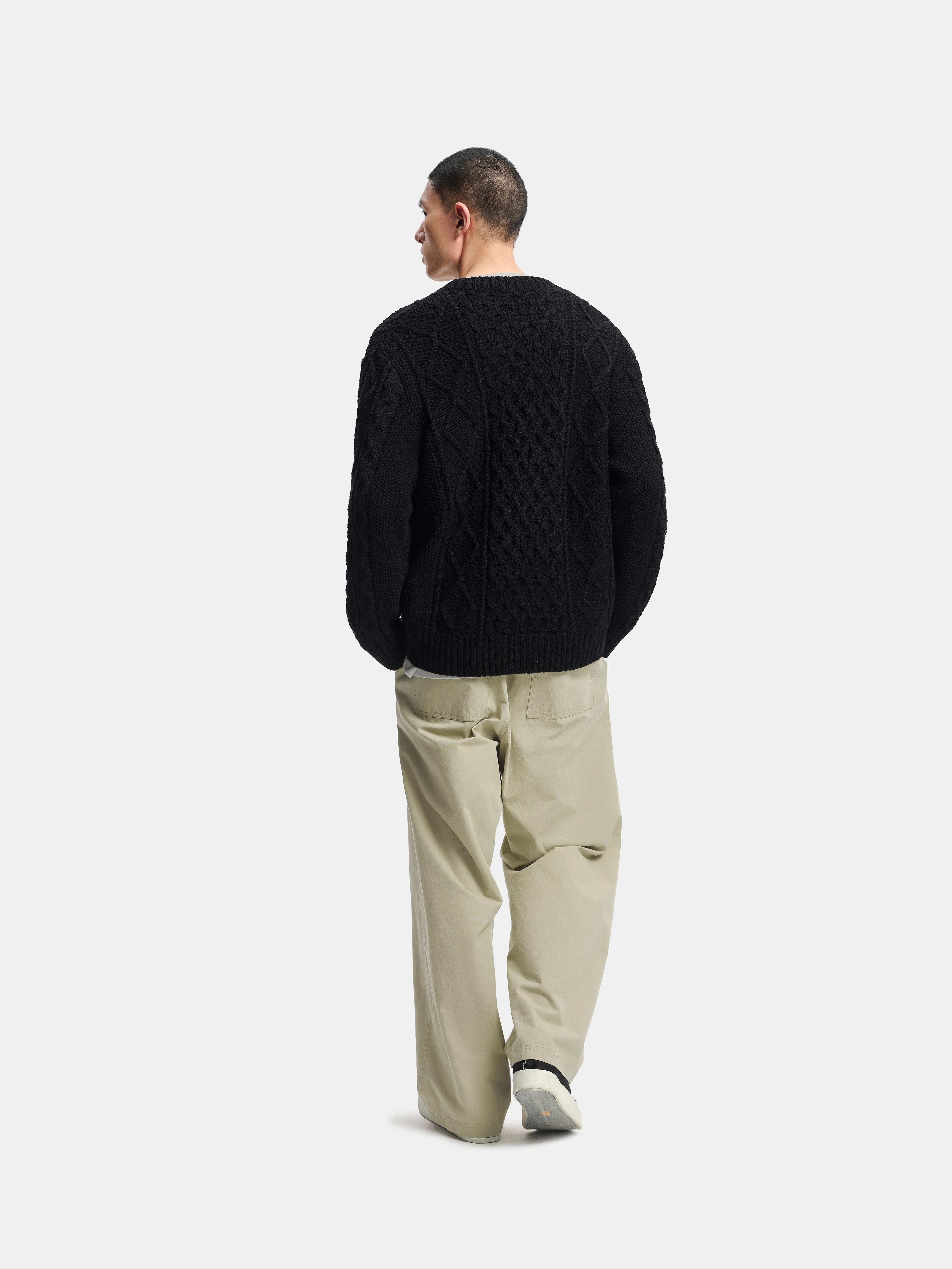 n. Relaxed-Fit Cable-Knit Cardigan
