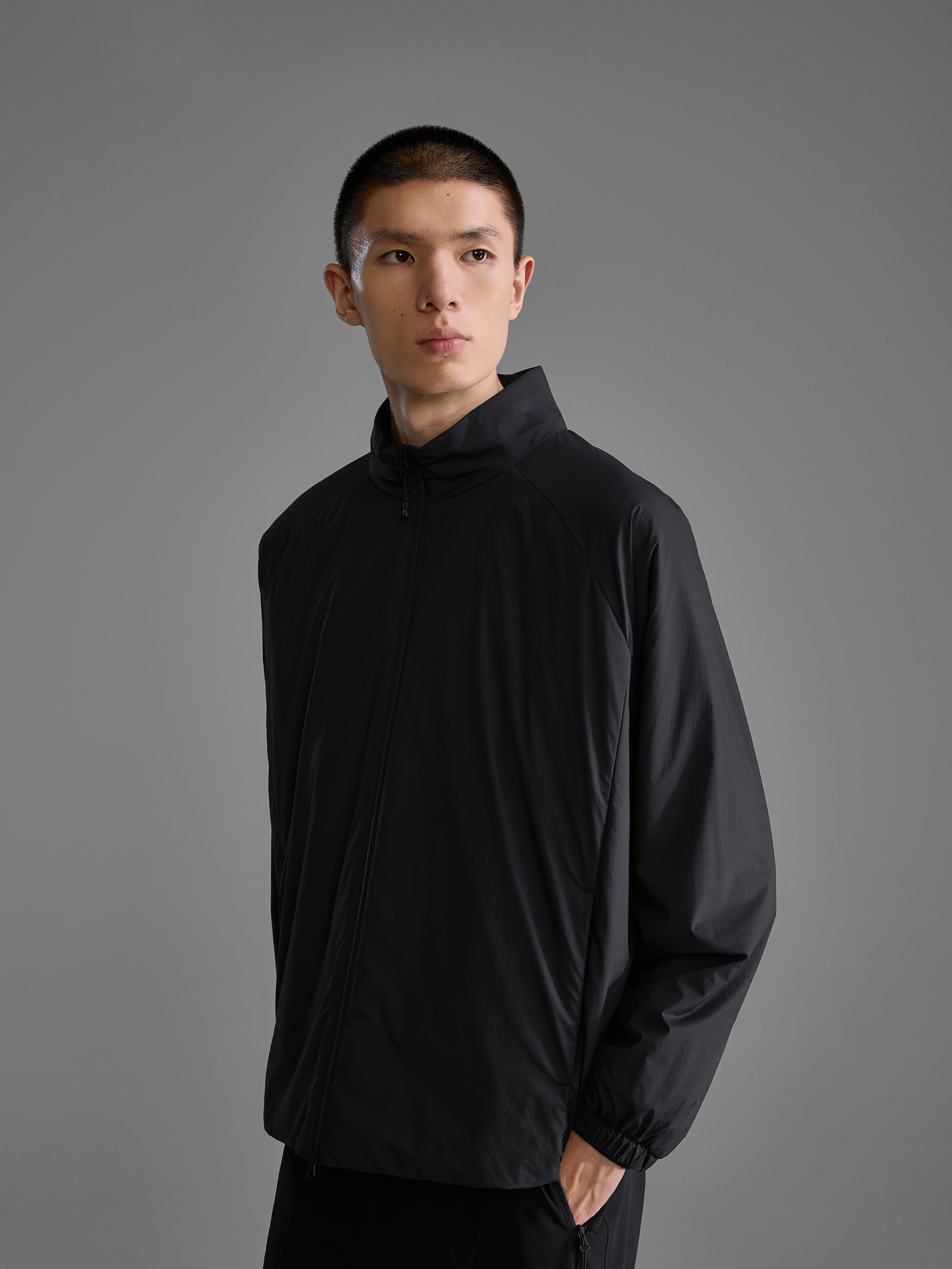 s. Straight-Fit Lightweight Cotton Stand-Collar Jacket