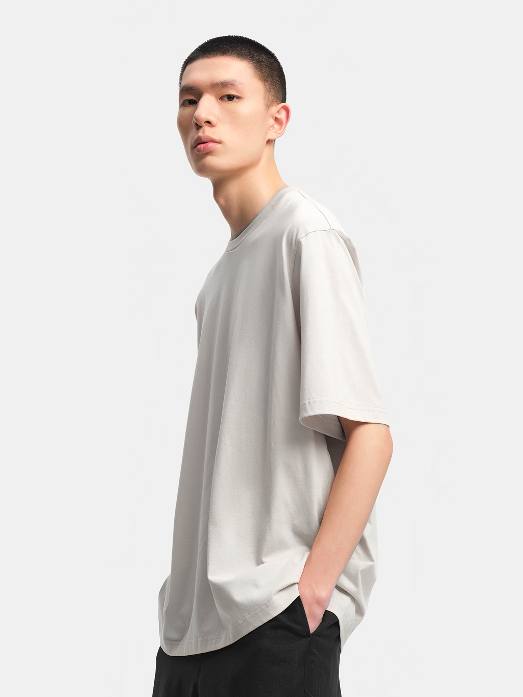 n. ルーズ　5分袖Tシャツ