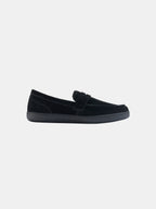 Suede Leather Slip-On Loafers with V-Sole