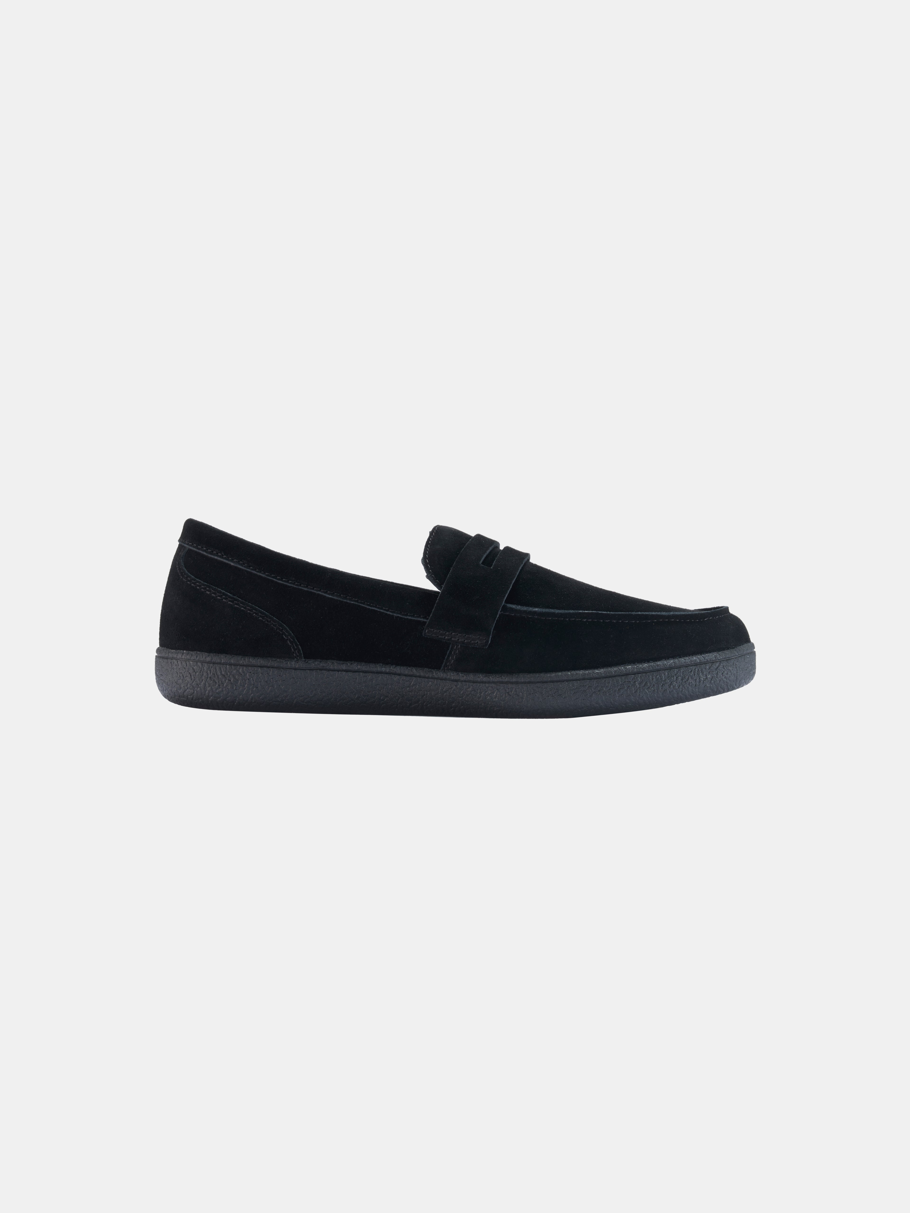 Suede Leather Slip-On Loafers with V-Sole