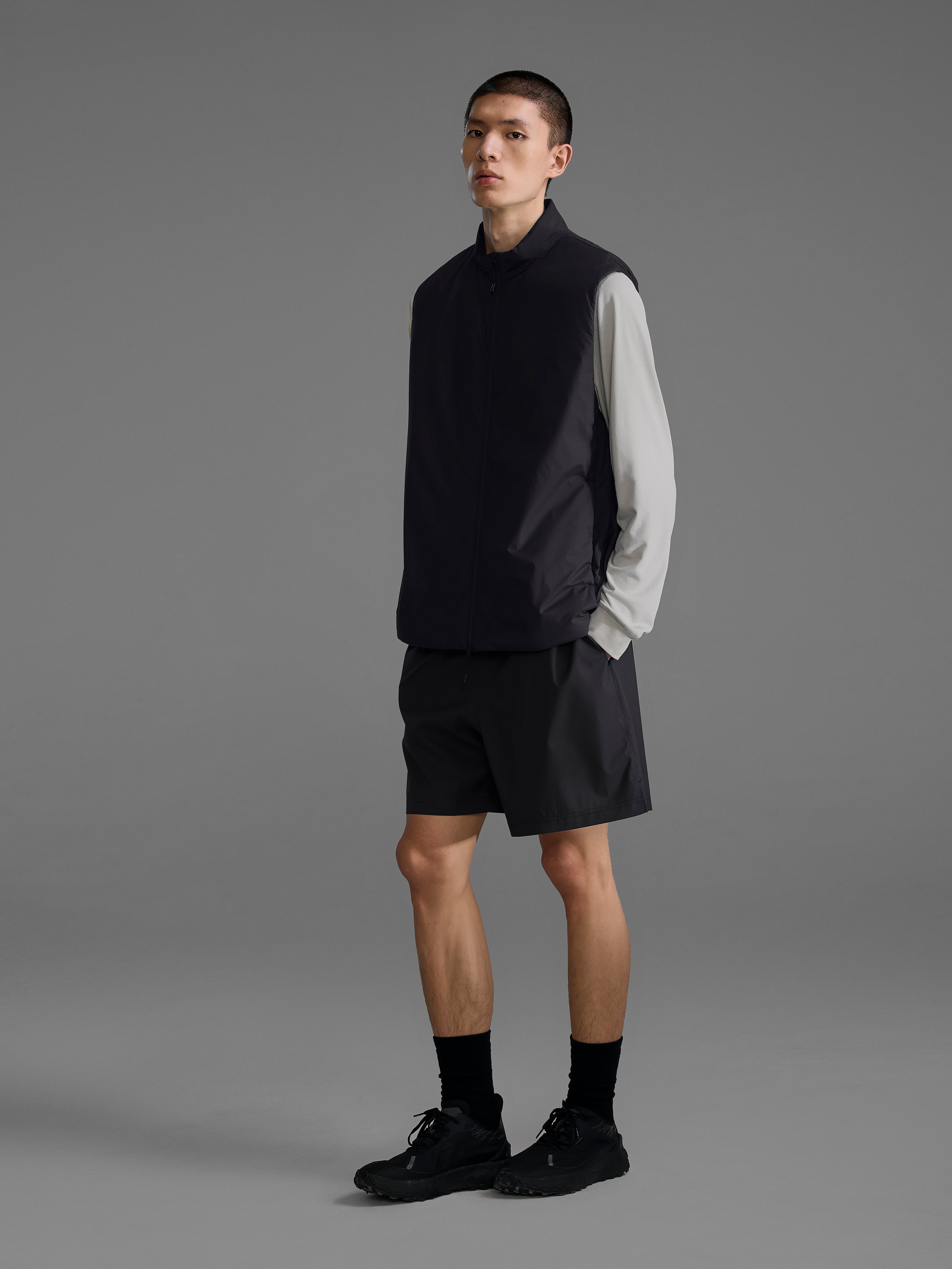 s. Straight-Fit Stand-Collar Cotton Vest