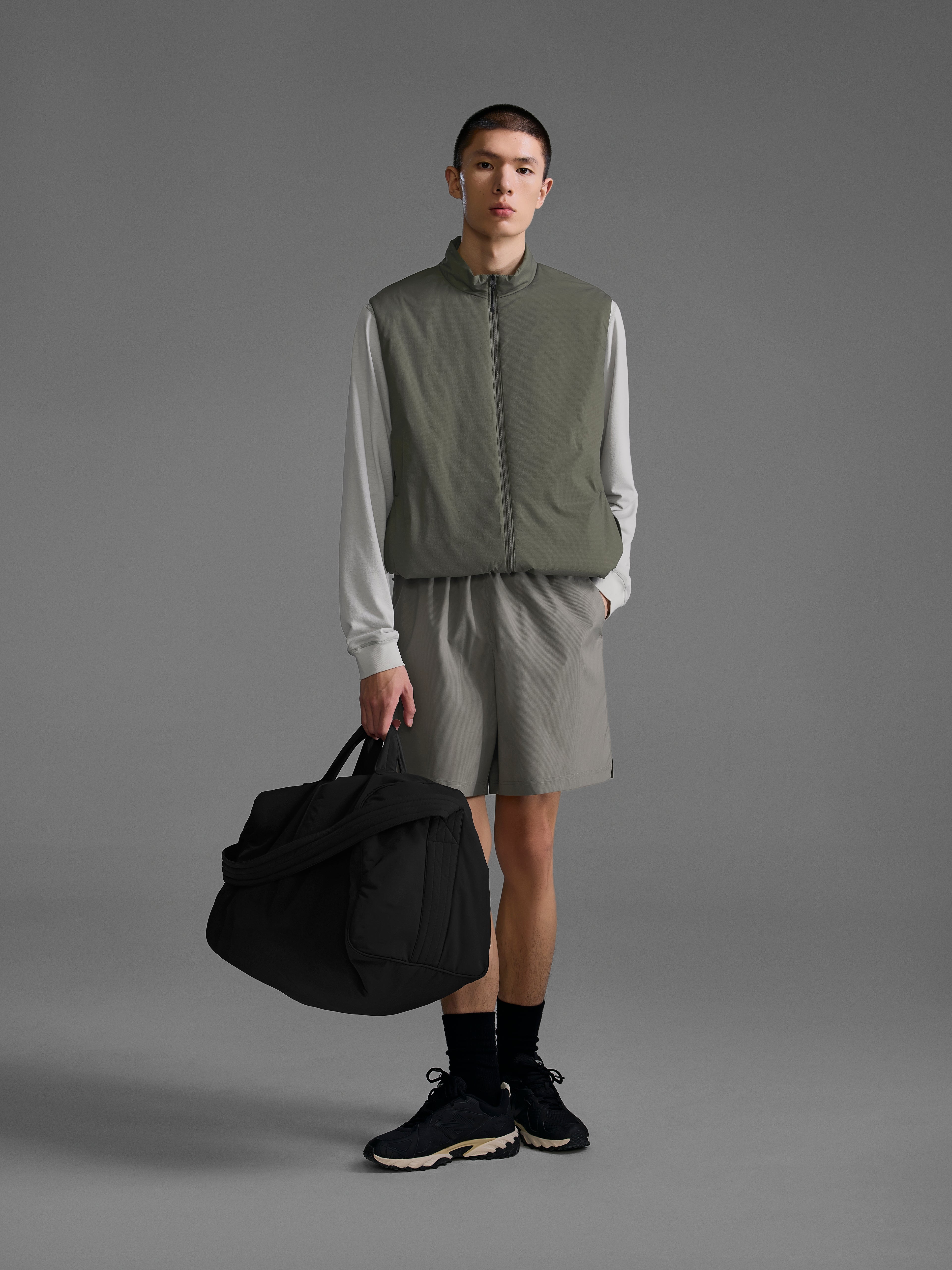 s. Straight-Fit Stand-Collar Cotton Vest