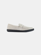 Suede Leather Slip-On Loafers with V-Sole