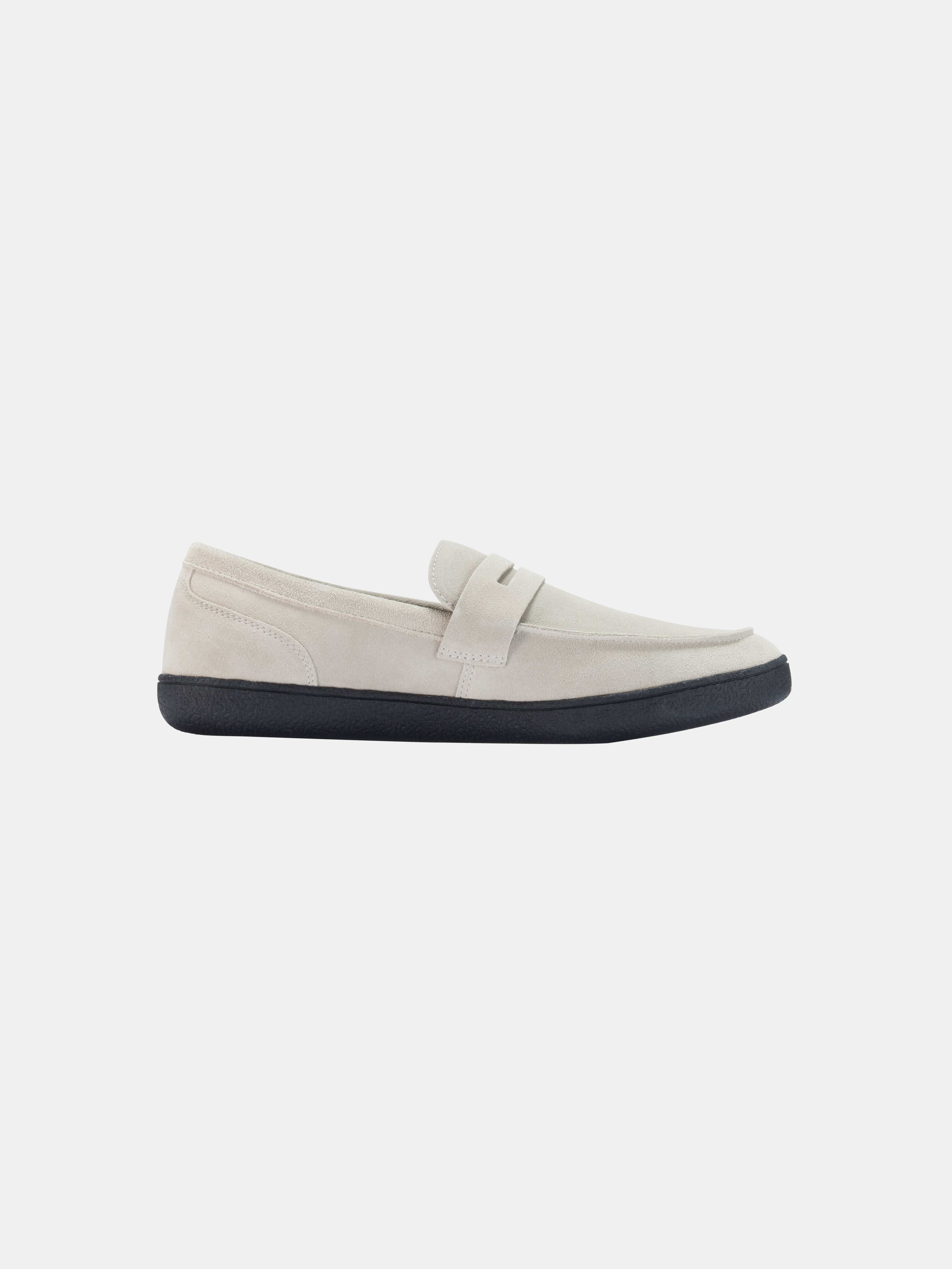 Suede Leather Slip-On Loafers with V-Sole