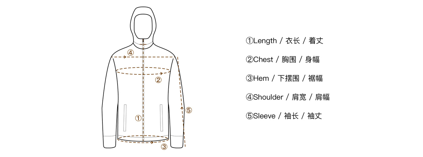 Size & Fit - s. 撥水　フードジャケット